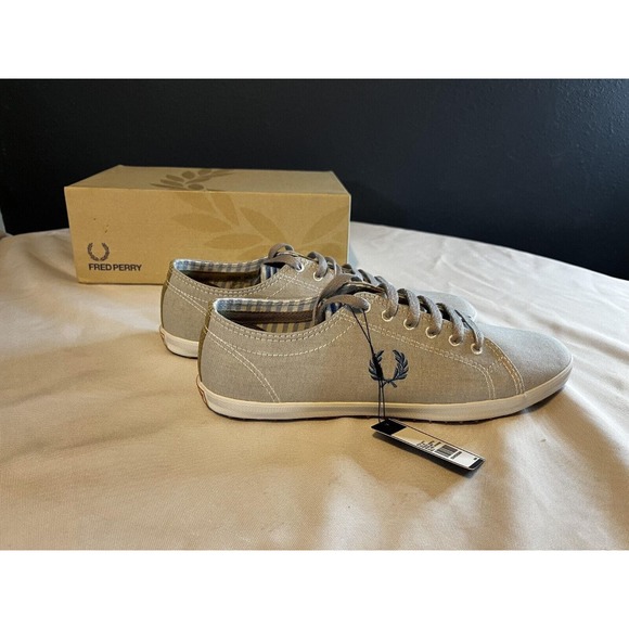 NEW IN BOX Mens Fred Perry Gray Canvas Shoes Sneakers Size 10 main image 5